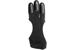 SSRDFU Gant de tir à l'arc - 1 pcs Trois Doigts en Cuir Gants de Protection pour Jeunes Adultes débutants, réglable antidérapant pour Main Gauche et Droite