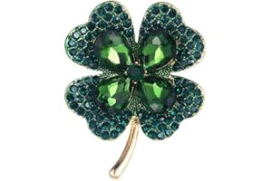 Maple2009 Large Shining St Patrick's Day Celtic Ireland Shamrock Brooch Enamel Lapel Pin Badge (Green), 30mm x 40mm