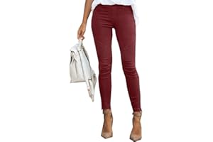 Onsoyours Femme Leggings Slim Taille Haute Casual Skinny Chic Stretch Élastique Leggings Pantalon Crayon Couleur Unie Printemps Été