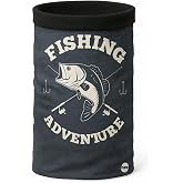Premium Kalite İ&ccedil;i Polarlı Buff, Fishing Adventure Yazılı, Siyah, Balık Baskılı, Polar Buff Bandana