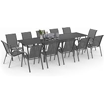 Housse De Protection Pour 6 Chaises De Jardin - Tissu Oxford 420 PU Imperméable - 114 X 85 X 65 Cm - Avec Cordon De Serrage Et Sac De Rangement