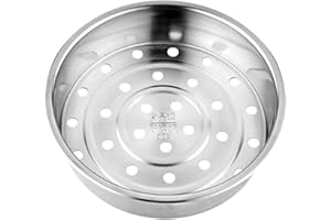 DRHOMEAM Panier vapeur en acier inoxydable pour cuiseur à riz, panier vapeur épais et approfondi, panier vapeur pour aliments et légumes (20 cm)