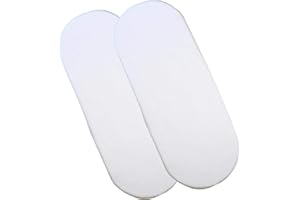 Divine Textiles Pack of 2-100% Egypitan Cotton Moses Basket Fitted Sheets, White - 30 X 74 cm