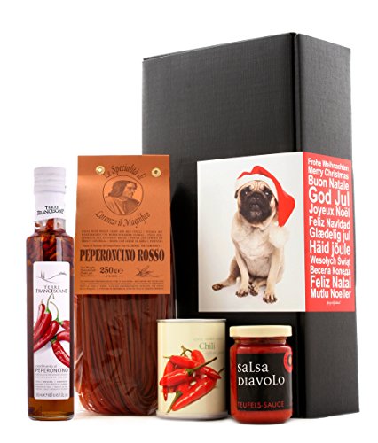 Geschenkset - Scharfe Weihnachten (Chili-Nudeln, Salsa Diavolo, Chli-Öl & Chili zum Selbstanzüchten) Geschenkset - Scharfe Weihnachten (Chili-Nudeln, Salsa Diavolo, Chli-Öl & Chili zum Selbstanzüchten)