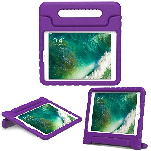 MoKo Hülle für Neu iPad 9.7 Zoll 2017 - Superleicht EVA Stoßfest Kinderfreundlich Kinder Schutzhülle mit umwandelbarer Handgriff Handle und Standfunktion für Apple New iPad 2017 9.7 Zoll / iPad Air / iPad Air 2 Tablet, Violett