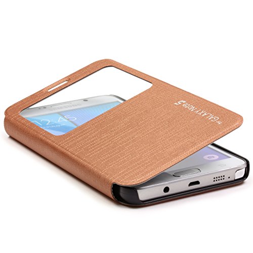 Urcover   Funda Galaxy Note 5  Carcasa Libro S-View  Cierre magnetico  Funcion Soporte  Anti-ara  azos  Billetera Flip Cover Protector Samsung Galaxy Note 5- Caf  