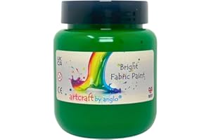 artcraft by anglo Green Fabric Paint 100ml - Permanent Fabric Paint for Clothes, T-shirts, Jeans, Bags & Canvas Shoes - Washable Textile Paint for Art & Craft Projects