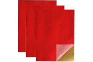 XHT Kunstleder Selbstklebende, 20 x 30 cm - 3er Leder Patch Selbstklebend,Wasserdicht, Leder Reparatur Sofas, Sitze, Lederjacken, Ledertasche (Rot)