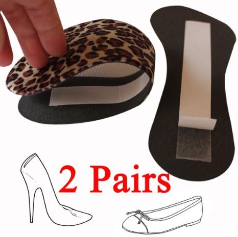 Sufoot2 Pairs Ultra Thin Soft Breathable Self-Adhesive Pain Relief Shoe Cushion Pads Insole for High Heel, Shoes Too Big Black Brown