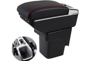 SZSS-CAR Caja de repuesto para reposabrazos de consola central de coche de piel para Ford Focus 2 MK2 2007 2008 2009 2010 2011 reposabrazos caja de almacenamiento (negro con 7 USB)