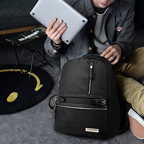 Zumit Rucksack Uni Damen Herren Schulrucksack Schultasche M  dchen Jungen Reisen Outdoor Daypacks Studenten Laptop Backpack 15 6 Zoll Schwarz