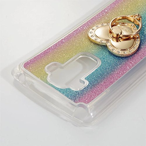 MUTOUREN LG G4 Stylus / LG G Stylo LS770 (5,7 Zoll) Schutzhülle Case Handyhülle TPU Silikon Weich Soft Transparent Zurück Cover Bling Glitzer Glänzend Handytasche Durchsichtig Kristall Anti-Kratzer Handy Schale Tasche Bumper für LG G4 Stylus / LG G Stylo LS770 (5,7 Zoll)-Rosa - 2