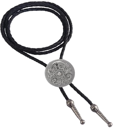 Bolo Tie (cravate Western) En Métal Forme Soleil - Cordon Réglable Jusqu'à 140cm - Pour Homme Et Femme, Style Western Ou élégant
