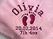 Personalised Pink Baby Blanket With Footprint Design