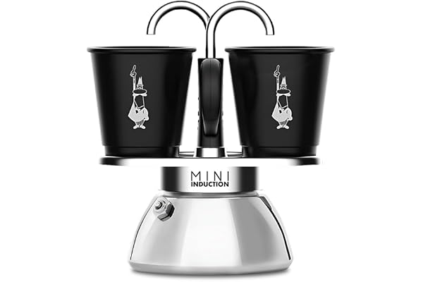 Bialetti Mini Express Induction, induktionskaffemaskin, 2 koppar (100 ml), lämplig för alla typer av spisar