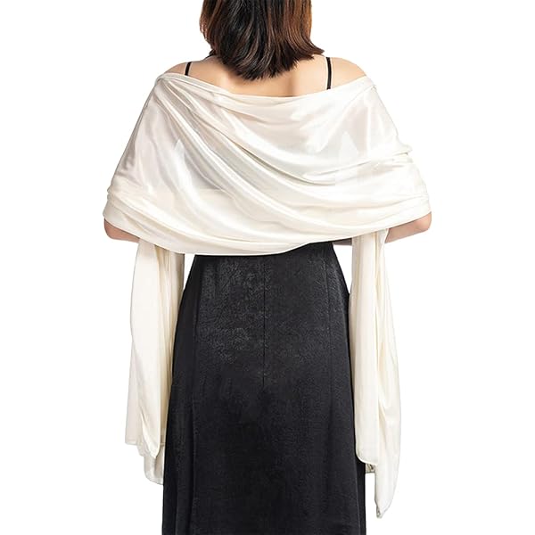 Tb-artdesign Braut Stola Aus Chiffon - Weißer Hochzeitsschal 50x230cm