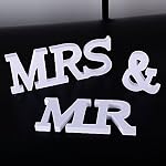MR&MRS Letras Madera Blanca Decoración Boda +3,2m Bandera Banderín JUST❤ MARRIED Tarjeta Kraft Decorativa para Boda Hogar Pared