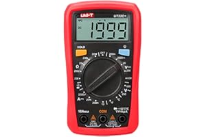 UNI-T UT33C+, multimetro digitale portatile con selezione automatica della scala, voltmetro, amperometro, misuratore di tensione e corrente CA/CC, resistenza, capacitanza, temperatura