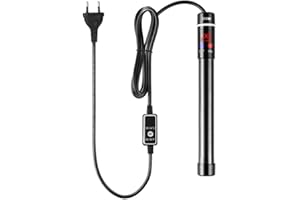Angzhili 50-500W Aquarium Heater,LED Display Submersible Titanium Fish Tank Heaters Thermostat with External Thermostat Controller (500 W)