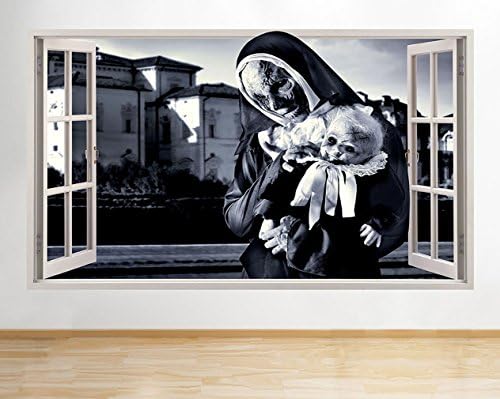 C590 Horror Scary Baby Doll Nun Window Wall Decal 3D Art Stickers Vinyl RoomKids Bedroom Baby Nursery Cool Livingroom Hall Boys Girls