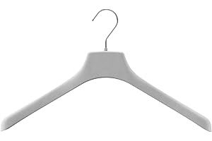 Mainetti Grucce in Velluto Antiscivolo, per Capispalla, Giacche, Felpe, Cappotti Uomo Donna, Appendini Resistenti, Made in Italy, Set di 10 Pezzi (Grigio, 38 cm)