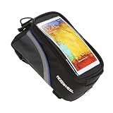 ROSWHEEL Alforja Bolso Bolsa Funda Móvil de Bicicleta Bici Bolso del tubo del frente del marco para teléfono 5.5' +línea de extensión de audio (azul)