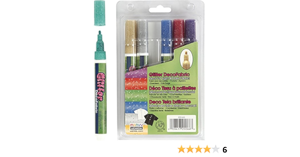Glitzer Deko Stoffstifte 3 Mm Strichbreite 6 Stuck Amazon De Kuche Haushalt Wohnen