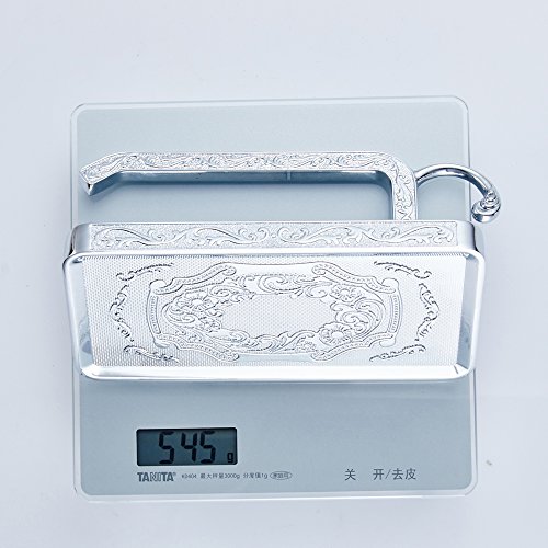 Weare Home Dekorativ Luxus Antik Vintage Wandmontag Bohren Geschnitzt Silbern Toilettenpapierhalter Handyhalter mit Haken aus hochwertig Legierung Chrom finished für Badezimmer Dusche Küche - 7
