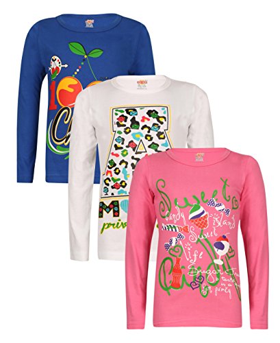 Sinimini printed full sleeve girls tshirt (pack of 3) RS.809 (66.00% Off) - Amazon