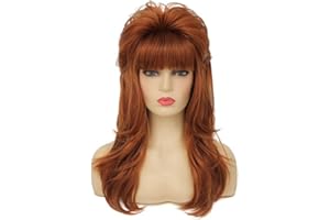 ‎SALAIBS Salaibs 80er Jahre Hausfrau Perücke Perücke Braun Große Bouffant Bienenstock Haar Perücke für Frauen Passend für 50er 80er Jahre Kostüm