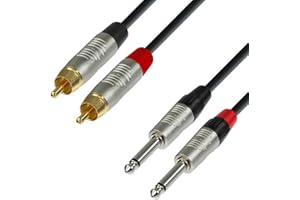 Adam Hall Cables 4 STAR TPC 0300 - Câble Audio REAN 2 x RCA mâle vers 2 x Jack 6,35 mm mono 3 m