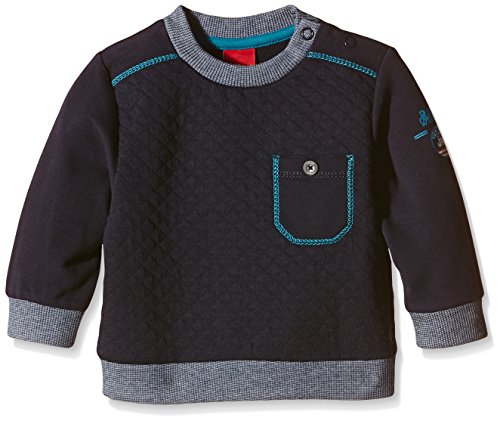 s.Oliver Baby Boys mit Kontrastbündchen Plain Sweatshirt, Blue (dark Blue 5958), 18-24 months (Manufacturer size: 92)