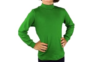 KLOTTZ-POLO44-Maglietta Maniche Lunghe Bambini e Ragazzi a Collo Alto per Halloween, Abbigliamento Sportivo, Uniformi Scolastiche, Natale, Cosplay. Cotone.
