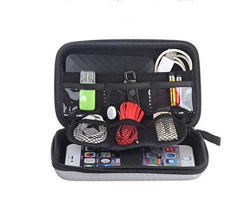 KEESIN 2.5 inch Festplatte Tasche tragen Tragetasche Multifunktions-Schutzhülle für WD Western Digital Elements External Mein Passport Externes Festplattengehäuse (Silber) - 6