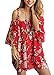Price comparison product image Womens Beachwear Swimwear Bikini Beach Wear Cover up Kaftan Shirt (red)
