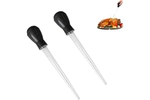 Aczyqws 2 Pcs Turkey Baster Large,Chicken Basting Cooking Pipette,Aquarium Injector, Plastic Dropper Rubber Head