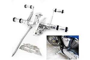 T | TARAZON TARAZON Para Kawasaki Vulcan VN900 Custom Classic 2006-2018 Mandos Avanzados Estriberas Reposapiés extensión Plata