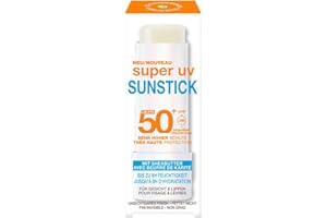 ‎GARNIER Garnier Ambre Solaire LSF 50+ Super UV Sunstick, transparent & nicht fettend, für Gesicht & Lippen, hoher UV-Schutz, pflegend mit Shea Butter & Vitamin E, 8h Feuchtigkeit, 9g