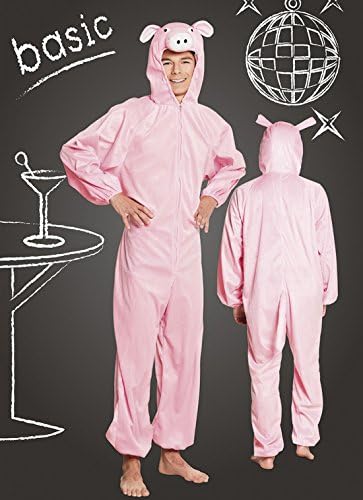 Carnival Bud – Themed Children Carnival Costume Plush Pig Onesie Jumpsuit Age 12-14, 152/164, pink