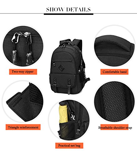 Herren Damen schlank Laptop Rucksack 15 6 Zoll Business Rucksack leichte wasserdicht Schulter Notebook Rucksack mit USB-Port  20L  schwarz A 