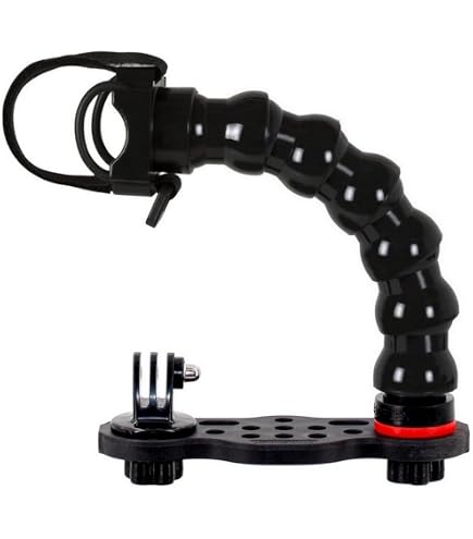 Bras Flexible Adaptateur Action Caméra GoPro DJI Osmo - Embase 1/4"-20 Avec Rondelle Frein - FLEX-ARM 800ST20BK Pour Photo/Vidéo Sous-Marine