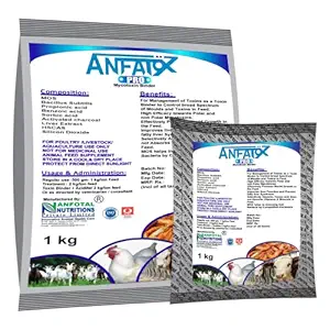 Anfotal Nutritions Anfatox Pro Toxin Binder Powder for Cattle, Cow, Fish, Poultry, Livestock, Feed Supplement 1 Kg Pouch