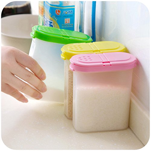 Plastik Kleine Gewürzdosen 3 Set, Streudosen Vorratsdosen mit Deckel und Verschlussklappe,BPA- und schadstofffrei – transparent (Green) - 6