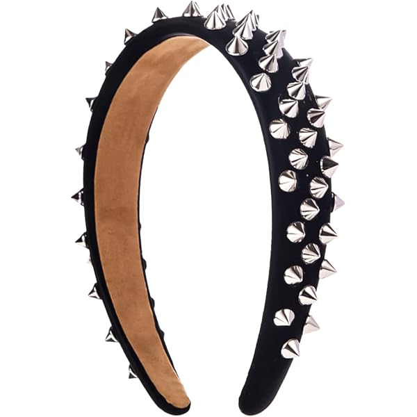 Ro Rox Gothic Spike Stirnband Mit Nieten – Punk-Style, Einheitsgröße, Für Konzerte & Alltag