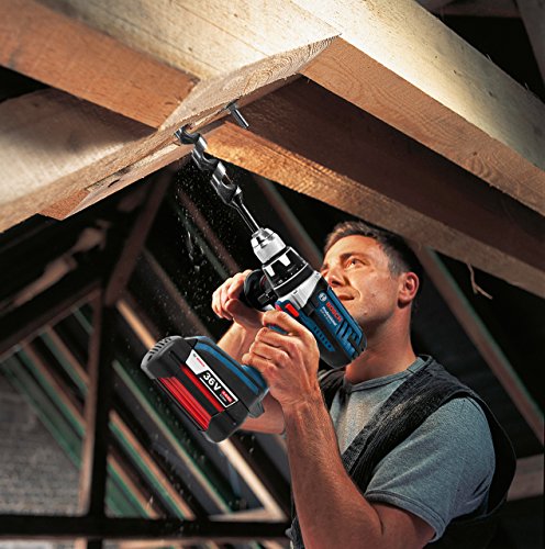 Bosch Professional GSR 36 VE-2-LI, Akkuspannung, 12 mm Schrauben, 100/60 Nm Drehmoment, Schnelllader, L-Boxx, Zusatzhandgriff, 2 x 4,0 Ah Li-Ion Akku, 36 V, 06019C0100 - 2