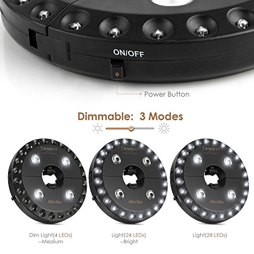 Albrillo 28 LEDs kabellose Sonnenschirmbeleuchtung Sonnenschirm Lampe 3 Modi für Garten Camping Außen - 3