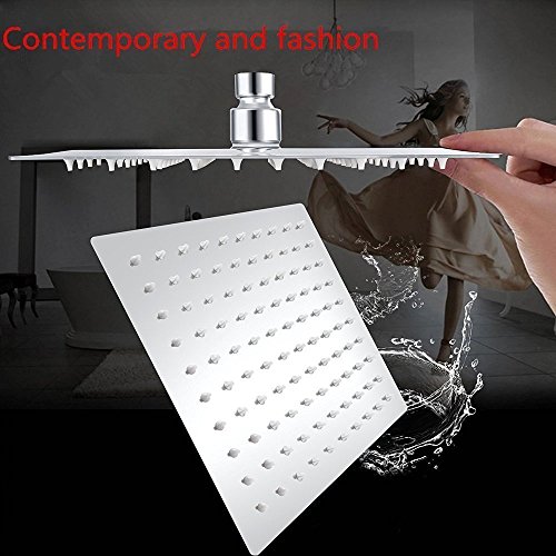 Regendusche Kopfbrause, toogou superdünn Edelstahl und High Polish Chrome, luxuriöser und langlebiger Regen Duschkopf, Regen Stil & Wasserfall Effekt ? Genießen Sie eine belebende Dusche – 10 inch square shower head - 2