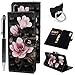 Produktbild idlehour Handyhülle Flip Case für Samsung Galaxy A70, PU Leder Case Cover Magnet Schutzhülle Tasche Schutz Cover Flipcase Etui Brieftasche Flipcover mit Ständer und Magnetverschluss,Pulverblume