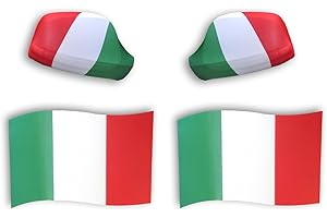 Sonia Originelli Fanset Fanartikel für das Auto Außenspiegelfahnenset Magnetfahnen für die Türen EM WM Fussball, Farbe: Italien