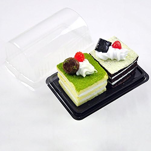 100 Clear Top Plastic Boxes Holders Caffiers for Small Cake Rolls Desserts Parties Bakeries